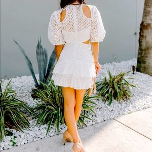 Florence Cotton Eyelet Cutout Dress- White